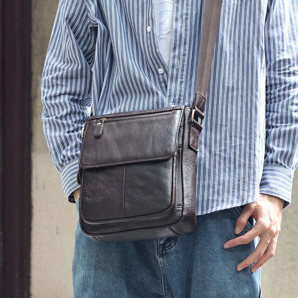 Leather crossbody bag.