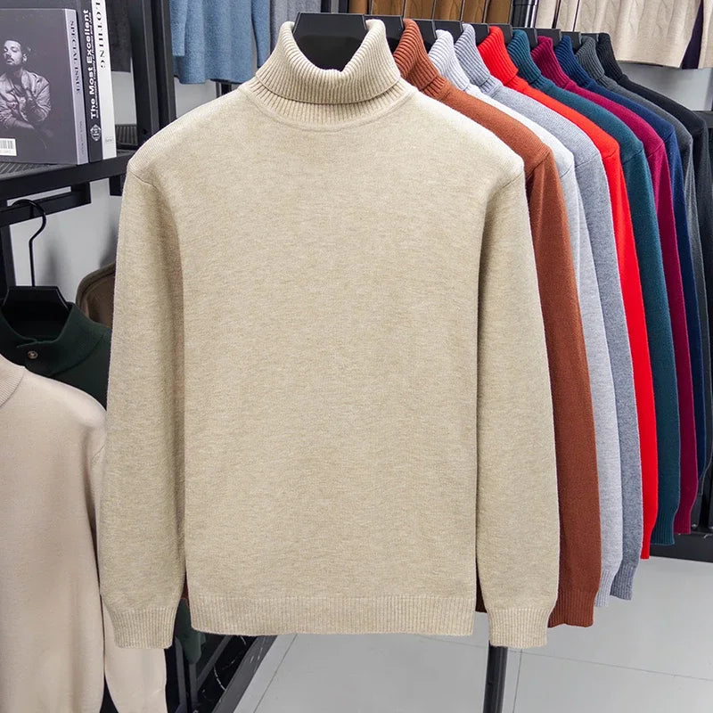 High-neck knit sweater.