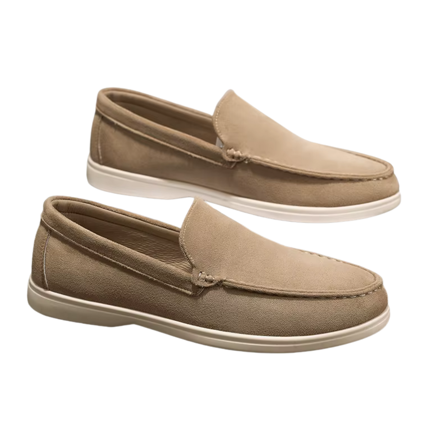 Casual moccasins in vulcanized leather.
