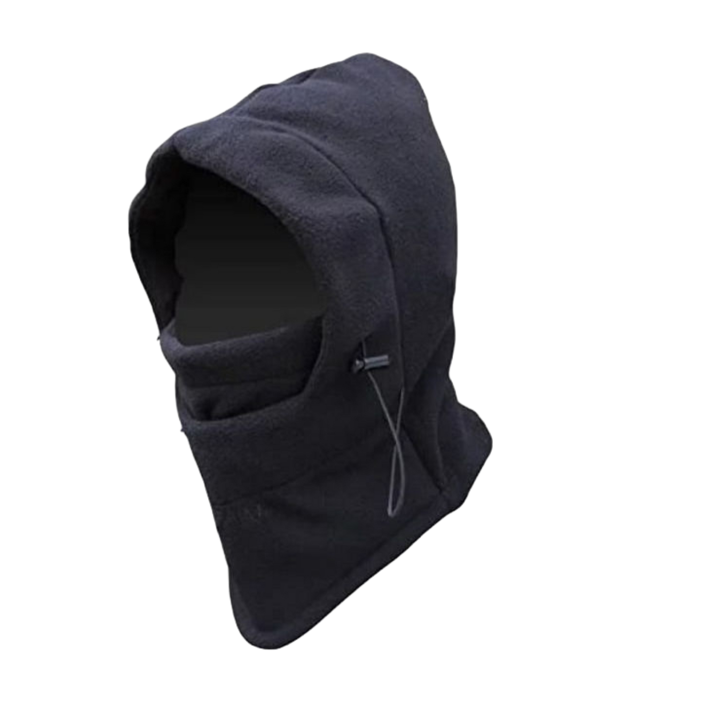 Wool balaclava with hood and thermal hat.