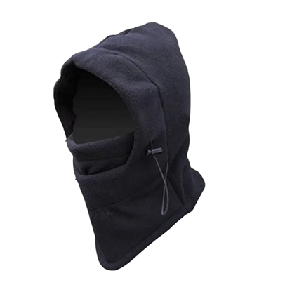 Wool balaclava with hood and thermal hat.
