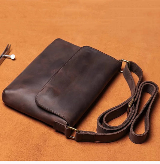Leather crossbody bag.
