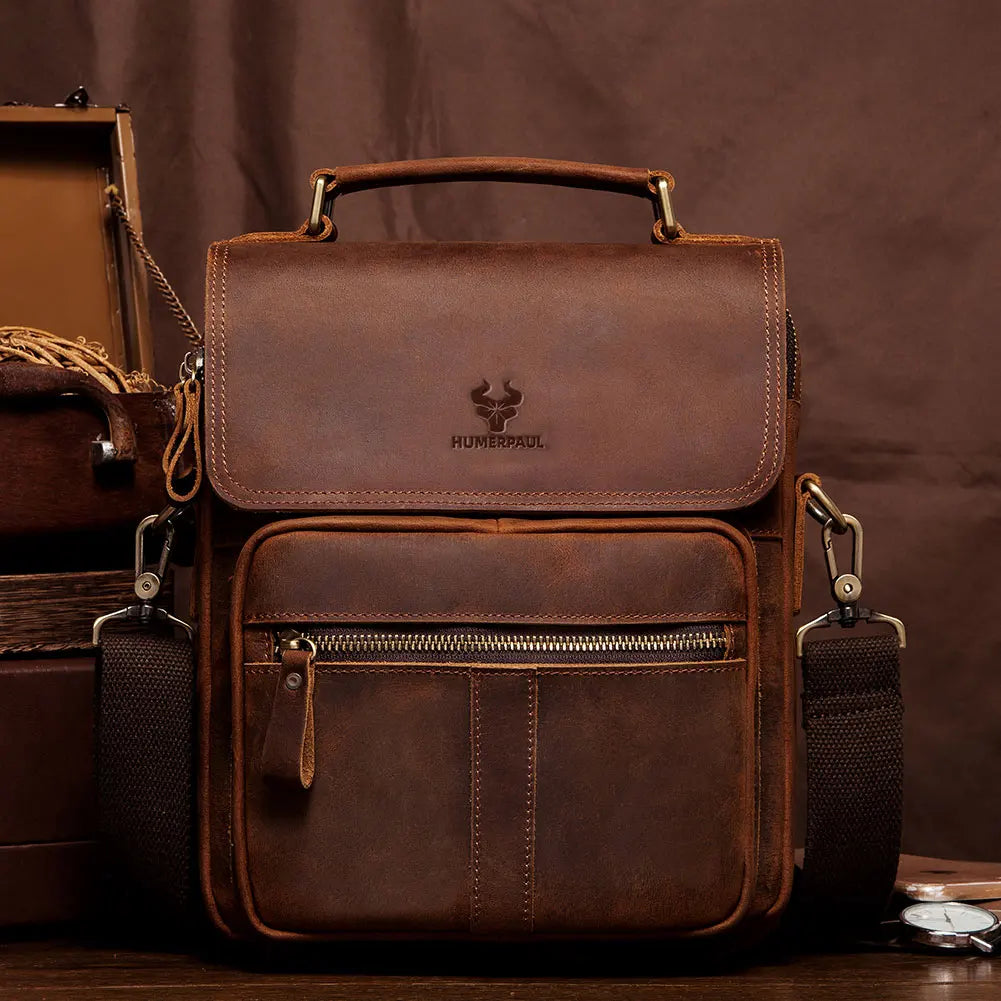 Leather crossbody bag.