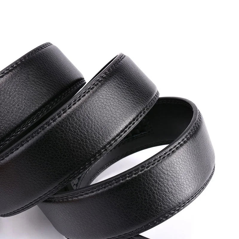 Leather belts with automatic buckle.