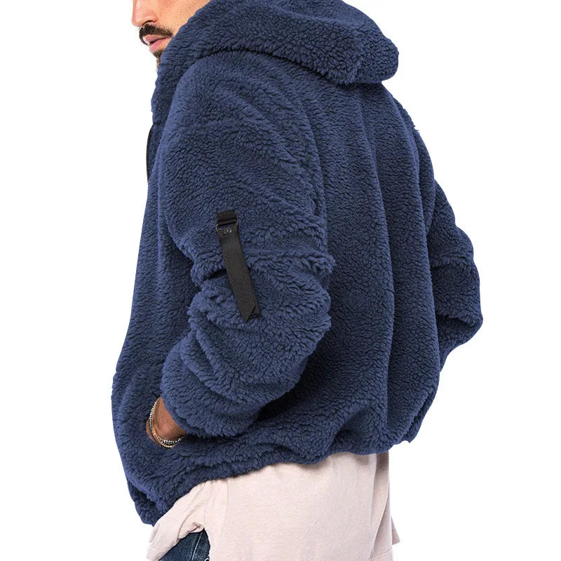 Double-sided wool jacket with hood.
