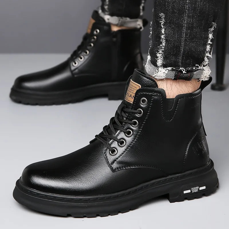 Men's retro-style leather boots.