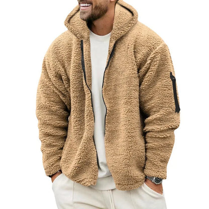 Double-sided wool jacket with hood.