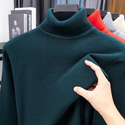 High-neck knit sweater.