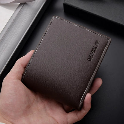 Short leather wallet.