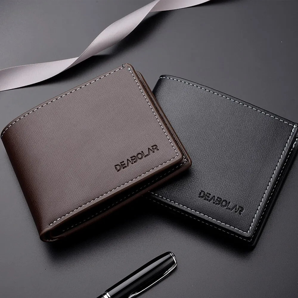 Short leather wallet.