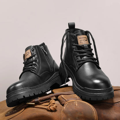Men's casual high-top leather boots