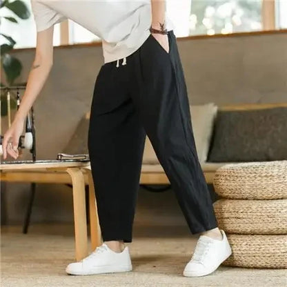 Cotton and linen trousers.