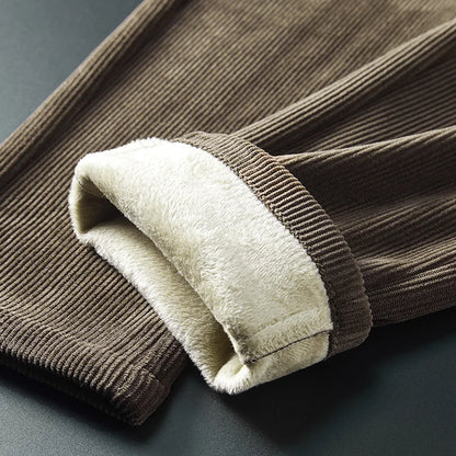Corduroy trousers, lined with wool.