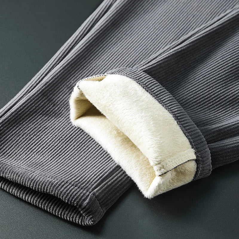 Corduroy trousers, lined with wool.