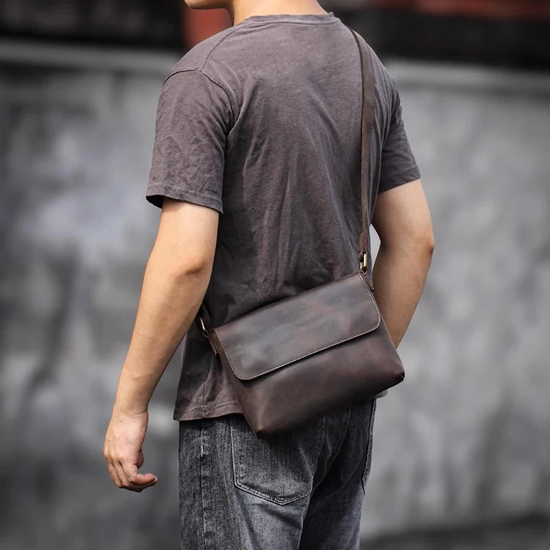 Leather crossbody bag.