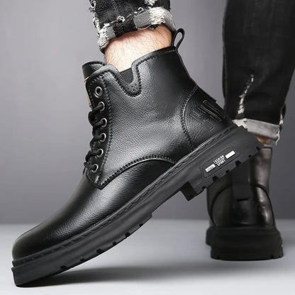 Men's retro-style leather boots.