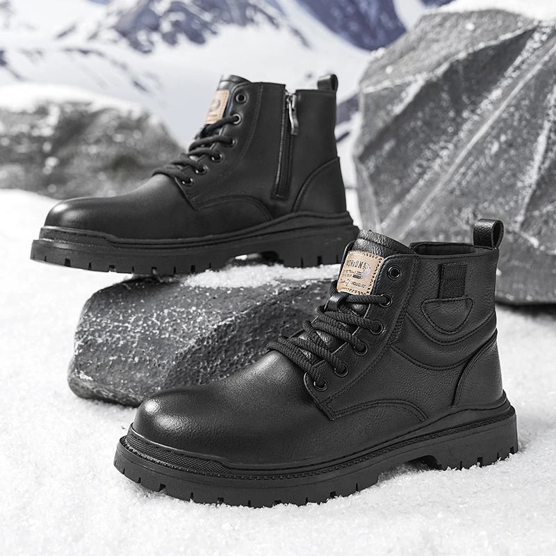 Men's casual high-top leather boots