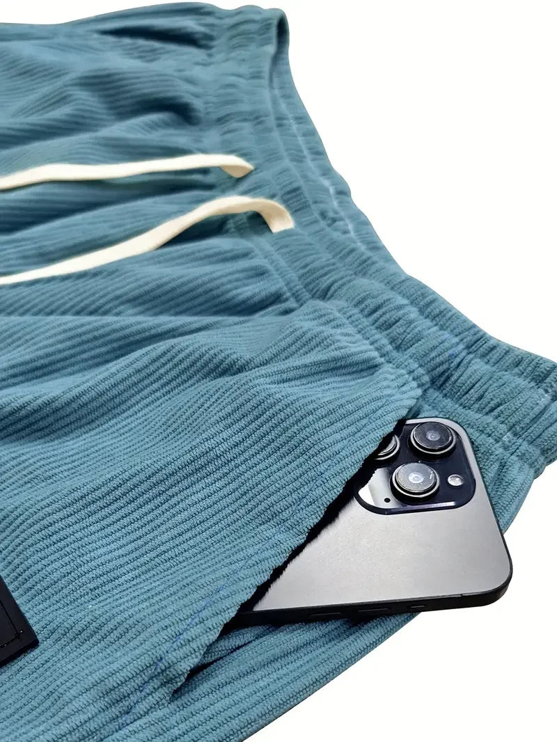 Casual corduroy trousers.