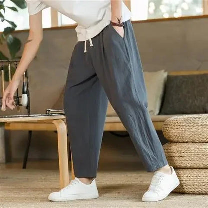 Cotton and linen trousers.