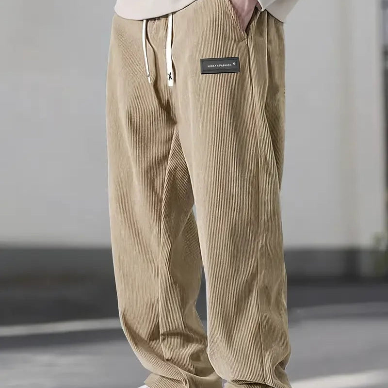 Casual corduroy trousers.