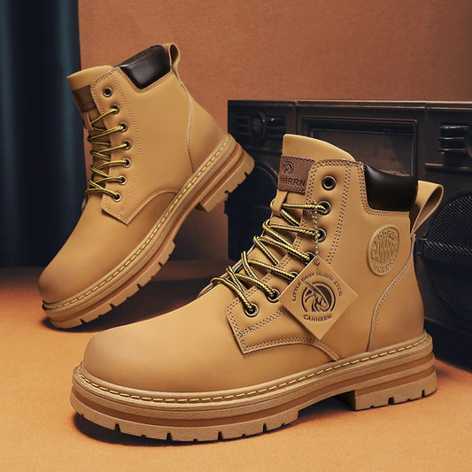 Retro boot with waterproof sole.