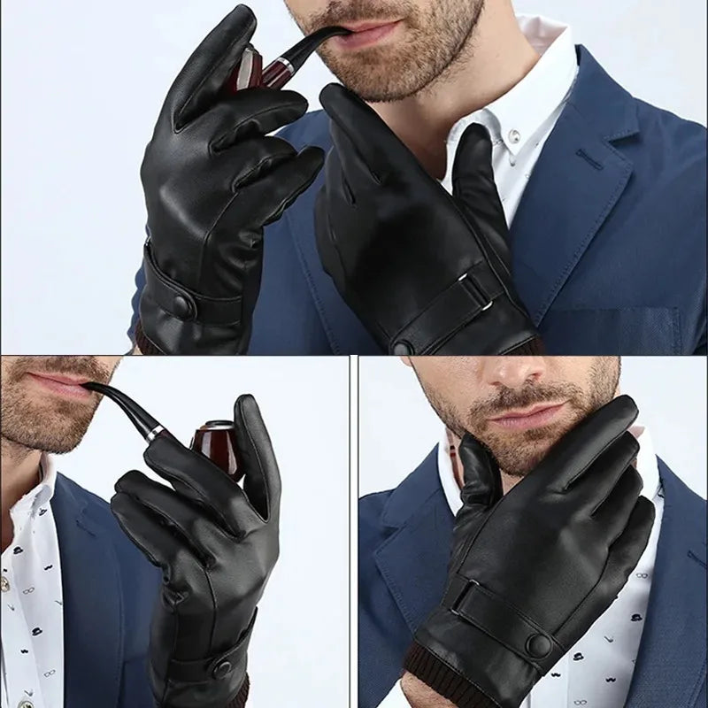 Black men's winter gloves.
