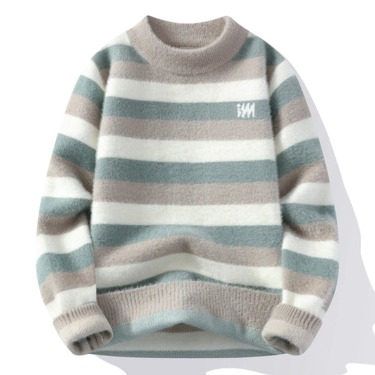 Striped knit sweater.