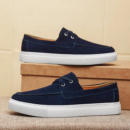 Moccasins made of genuine leather.