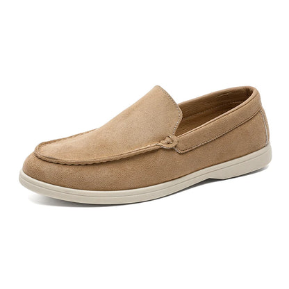 Suede moccasins, non-slip and comfortable.