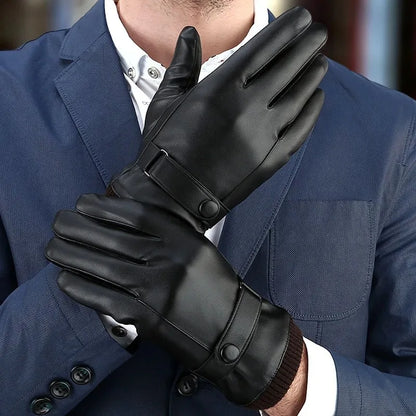 Black men's winter gloves.