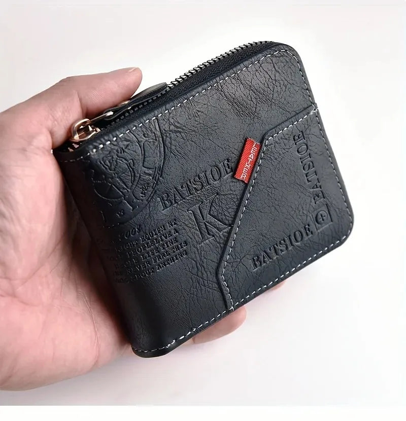 Wallet with an oiled wax finish.