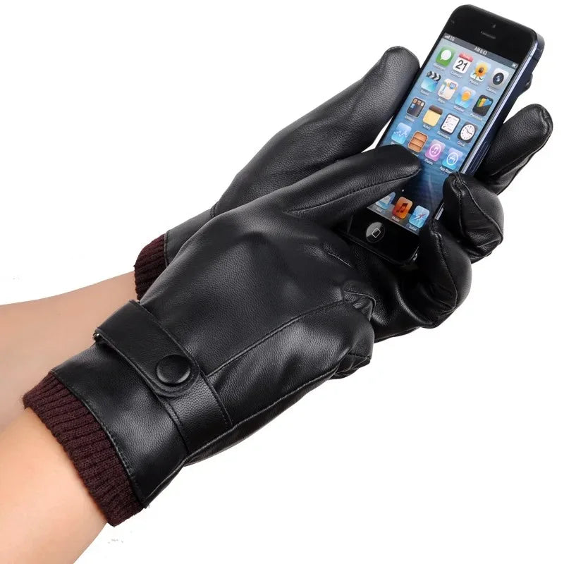 Black men's winter gloves.