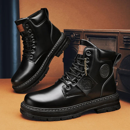 Retro boot with waterproof sole.