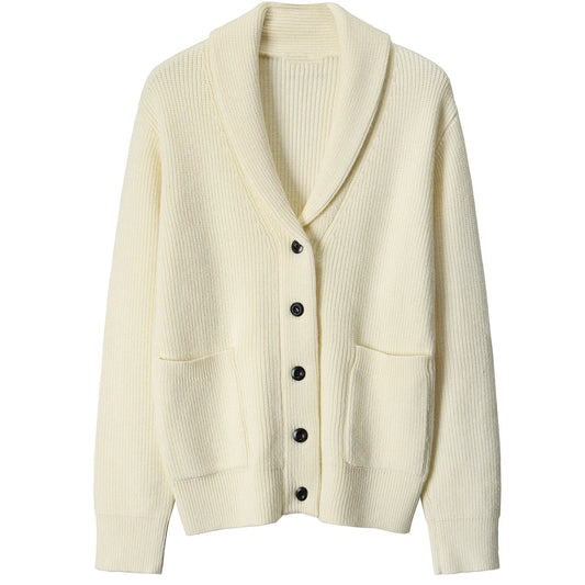 Men's open cardigan with V-neck.