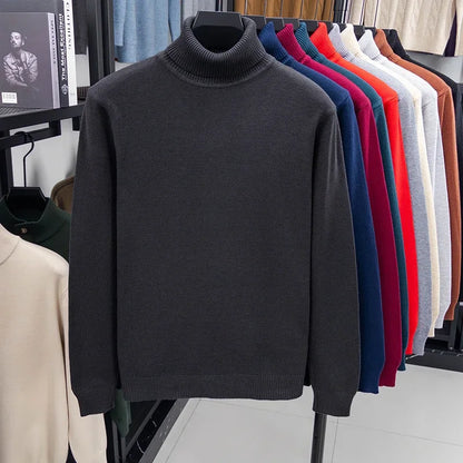 High-neck knit sweater.