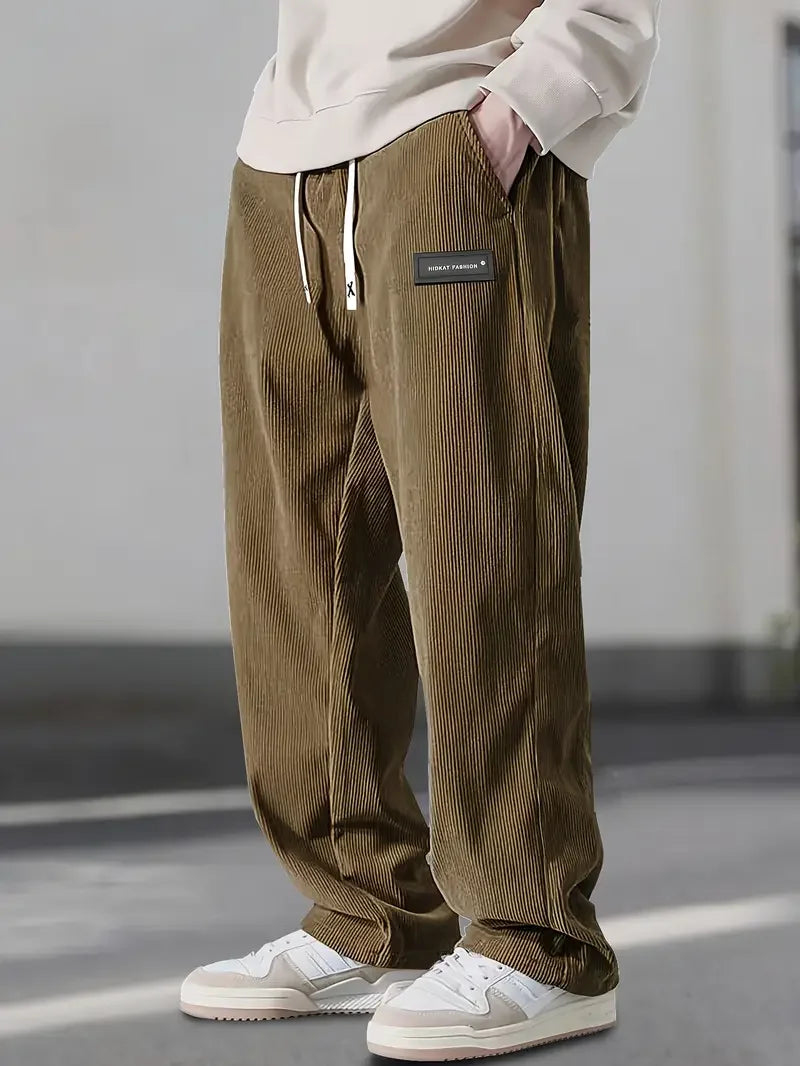 Casual corduroy trousers.