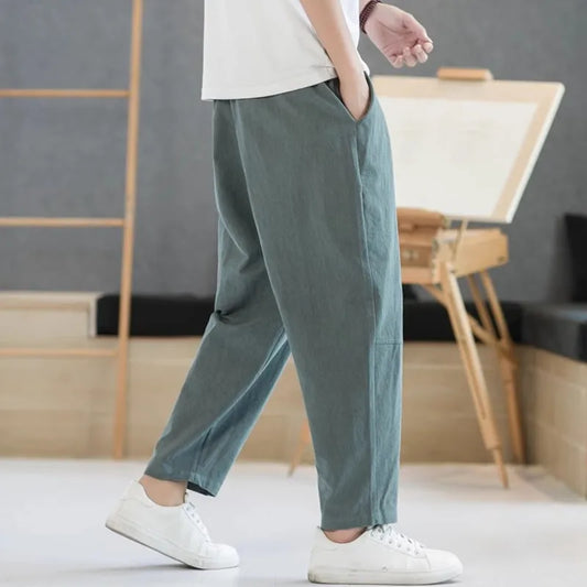 Men's cotton and linen trousers