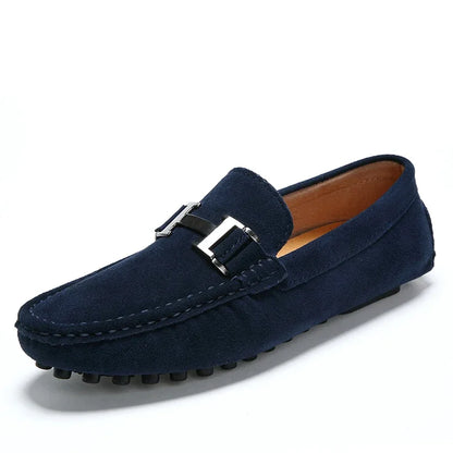 Leather and suede moccasins.