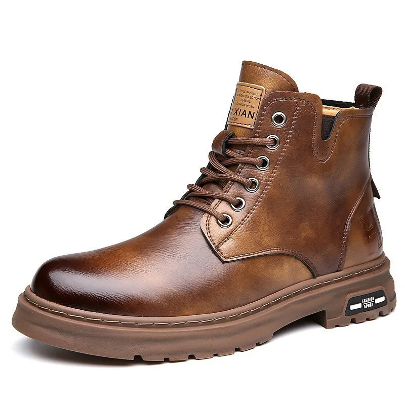 Men's retro-style leather boots.
