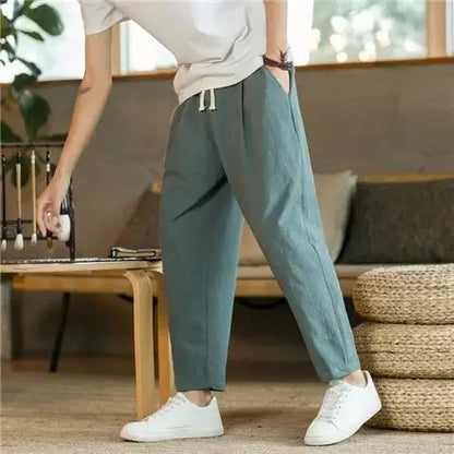 Cotton and linen trousers.