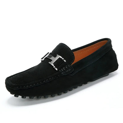 Leather and suede moccasins.