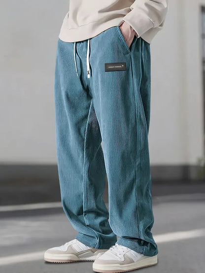 Casual corduroy trousers.