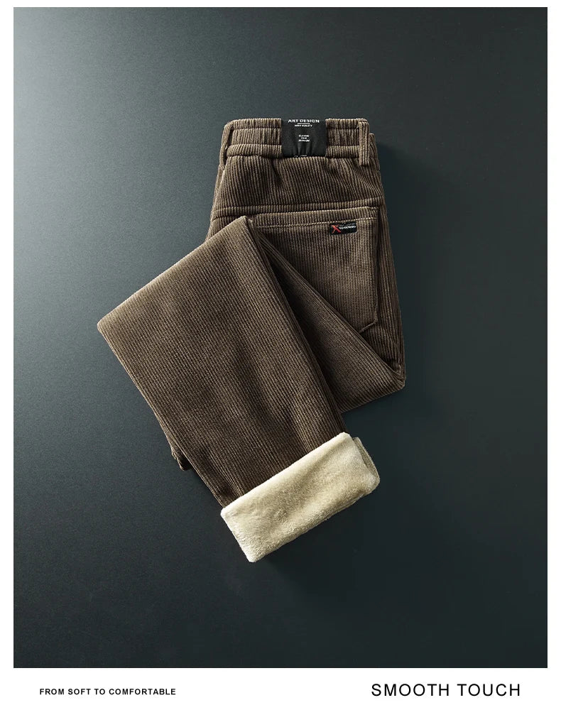 Corduroy trousers, lined with wool.