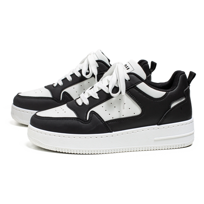 Breathable shoes with thick soles.