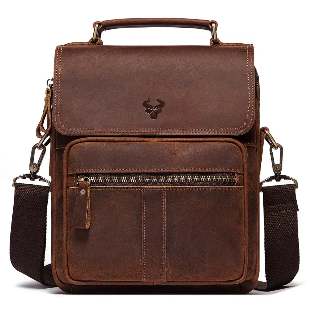 Leather crossbody bag.