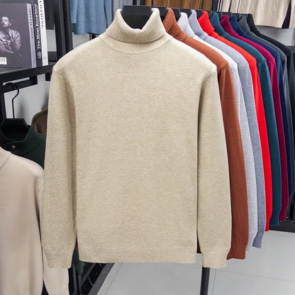High-neck knit sweater.