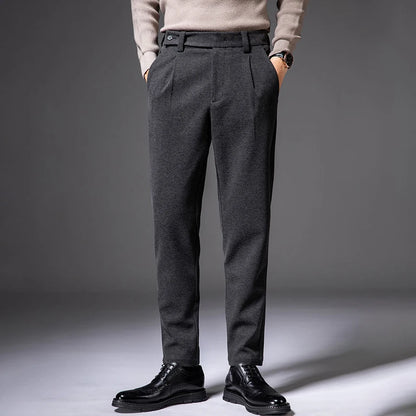 Trousers made of thick wool.