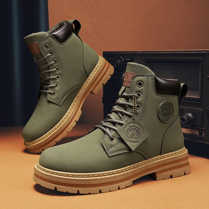 Retro boot with waterproof sole.