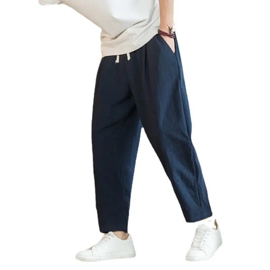 Cotton and linen trousers.