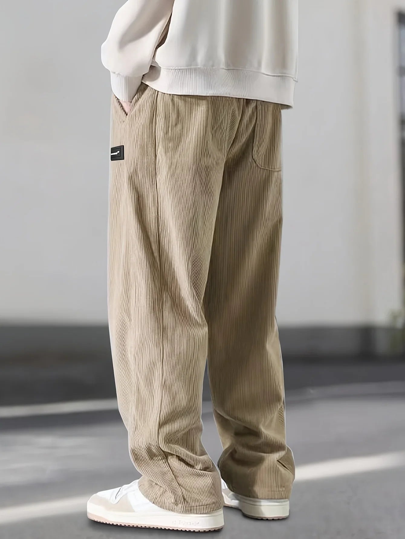 Casual corduroy trousers.